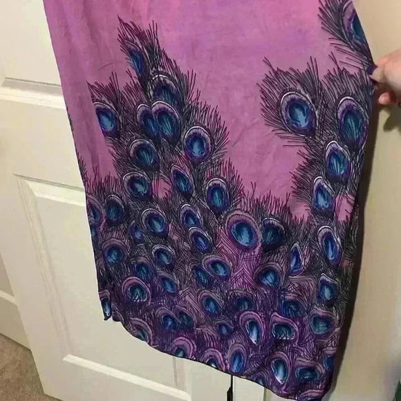 Global Fashion Inc size XL Keyhole Peacock Sundress Maxi Dress Juniors 🦚 NWT - Picture 4 of 8